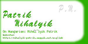 patrik mihalyik business card